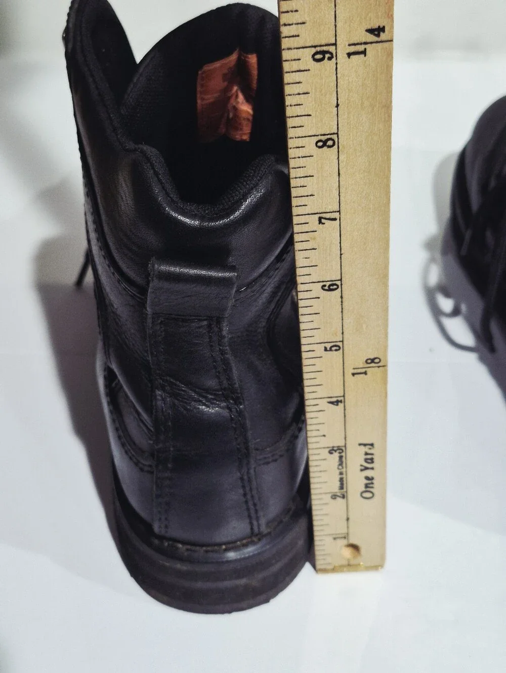 HARLEY DAVIDSONMen's Black Leather Lace-Up Boots with Side Zipper. Size 10